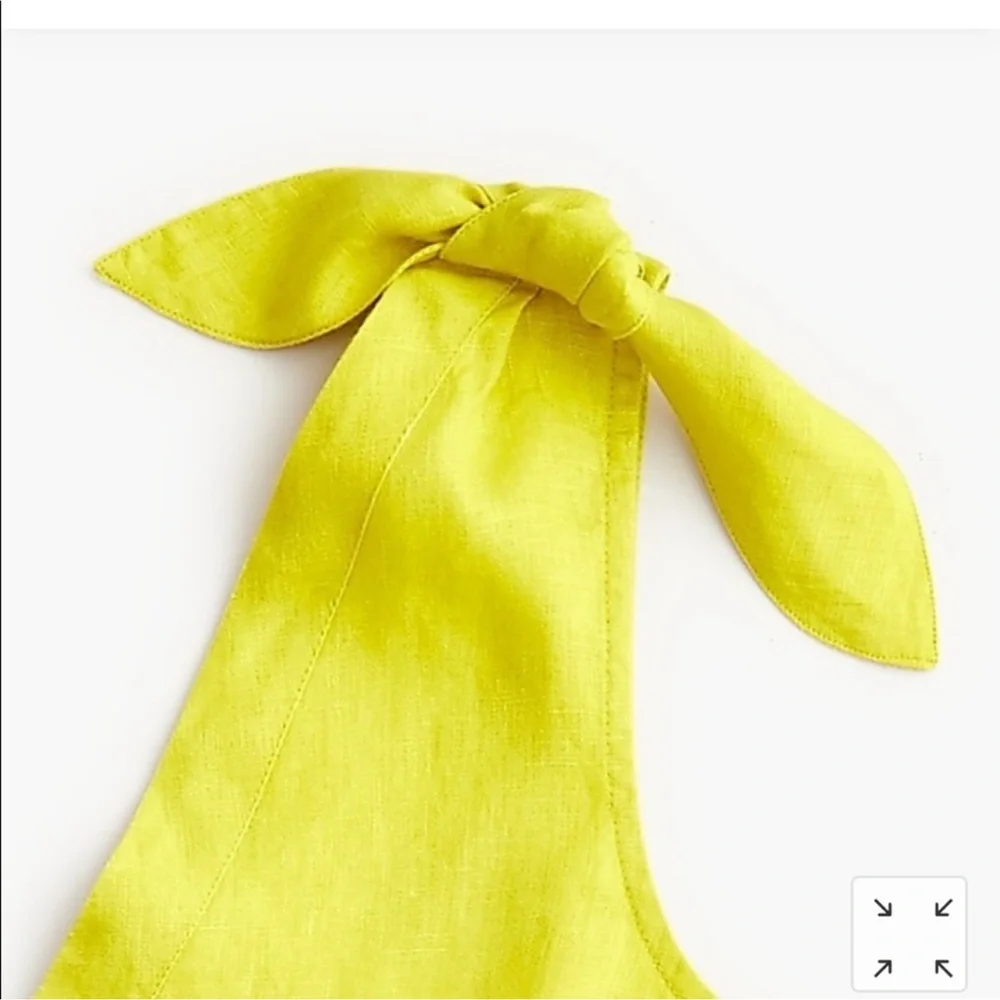 J. Crew Bow Tie Shoulder Linen Tank in Chartreuse Limoncello size XXL NWT - Picture 3 of 10